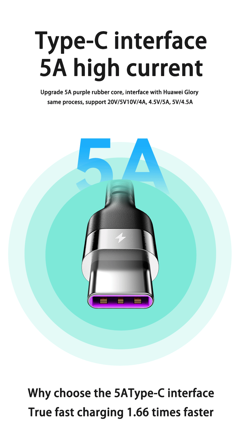 66W 5A شحن سريع نوع C كابل نابض تلسكوبي شاحن هاتف سيارة شاومي ريدمي USB C كابل