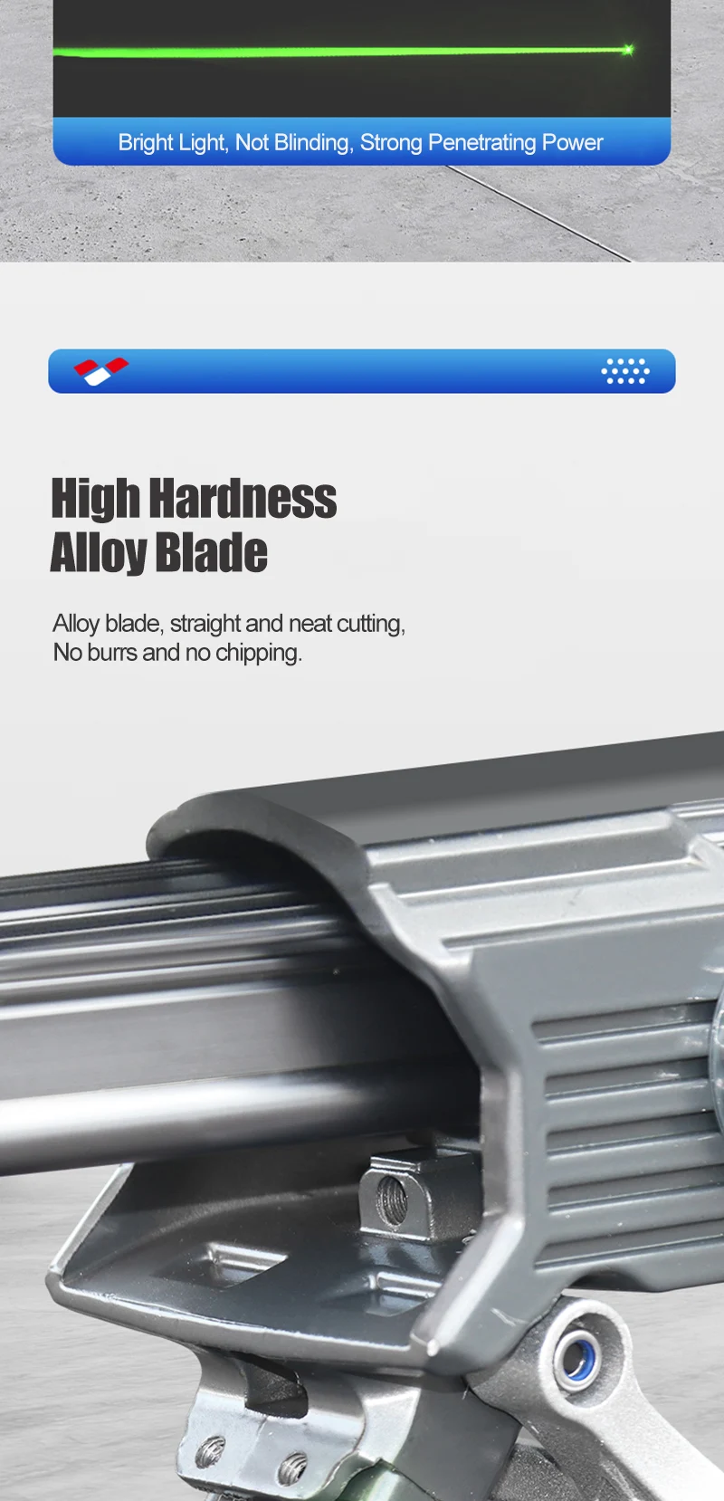 Hochpräziser Manueller Fliesenschneider mit Infrarot-Laserpositionierung Bodenschneider Schiebemesser Professionelles Handwerkzeug zum Fliesenschneiden – Detail 5