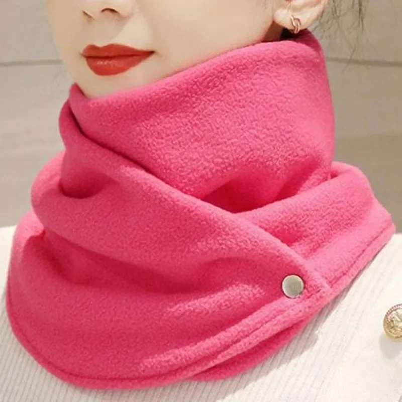 Autumn Winter Warm Thick Scarf Anti Cold Soft Plush Neckerchief Outdoor Mountain Climbing Cycling Fleece Neck Protection Scarves
