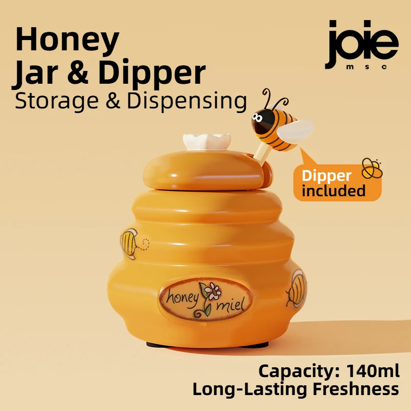 Joie Ceramic Honey Storage jar 150ml And Dipper Honey Jar Lid Stir Bar Jar Supplies Kitchen Tools