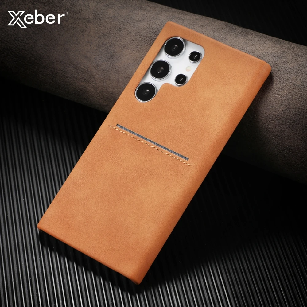 Retro Sheepskin Leather Card Slot Bumper Case with Matte Cover