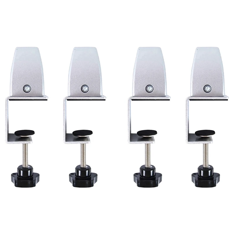 

4 Pcs Office Desk Divider Clamp Privacy Screen Clip Holder Bracket Screen Baffle Clamp Partition For Table Clamp -Silver