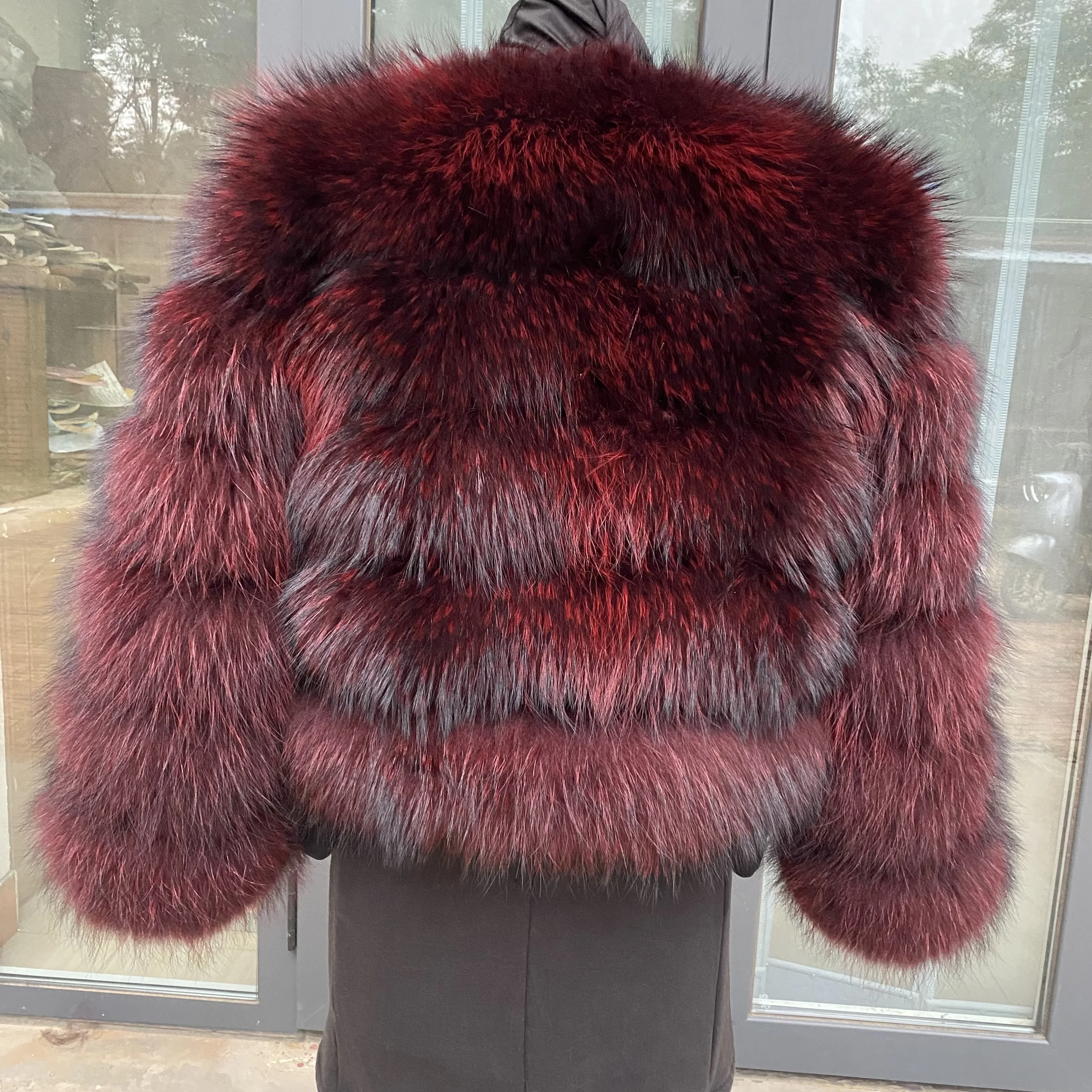 Women's Fur Coat - Winter Women's Warm Natural Raccoon Fur Coat - Fashionable Luxury Mainstream Brand Genuine Leather Coat