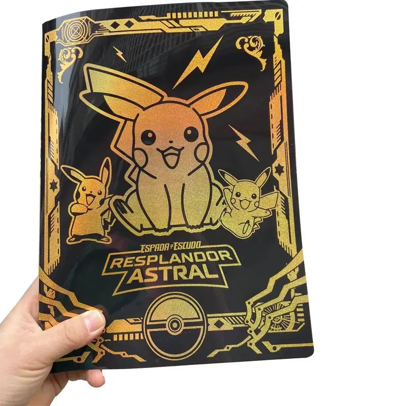 

New 540Pcs Gold Stamping Pokemon Cards Book Holder Collection Gold Stamping 9 Palace Grids Can Hold 540 Cards Kids Free Shipping