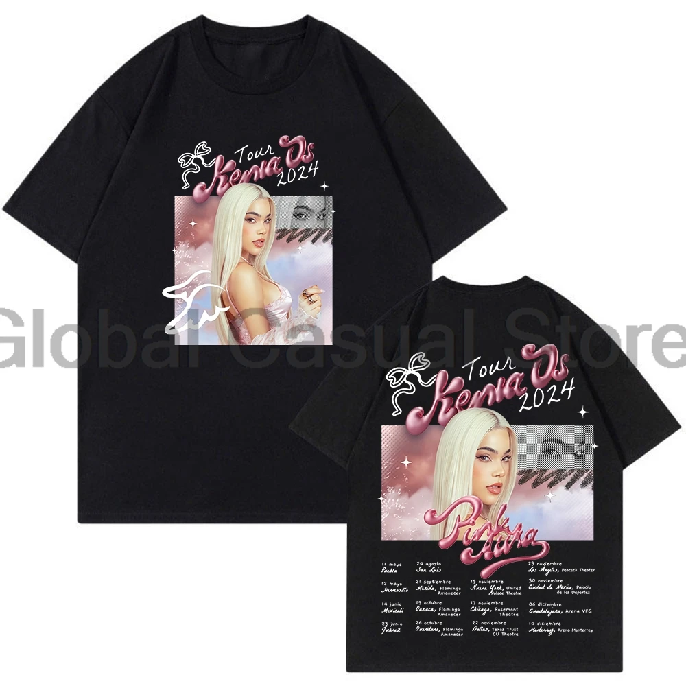 

Футболка Kenia Os с надписью «Aura Tour», модель 2024 года, футболка с круглым вырезом и короткими рукавами, уличная модная одежда для мужчин и женщин