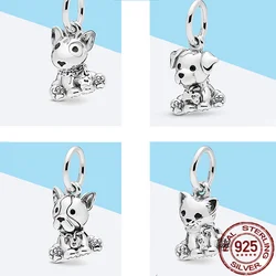 2021Trend New 4 Styles 925 Sterling Silver Cute Dog Pendant  Bead Suitable For Original Bracelet Charm DIY Jewelry Mode Making