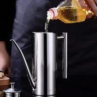 500ml/700ml Stainless Steel Oil Pot Dustproof Leakage Proof Oil Bottle Container Sauce Vinegar Seasoning Pot Home Kitchen Tools 2