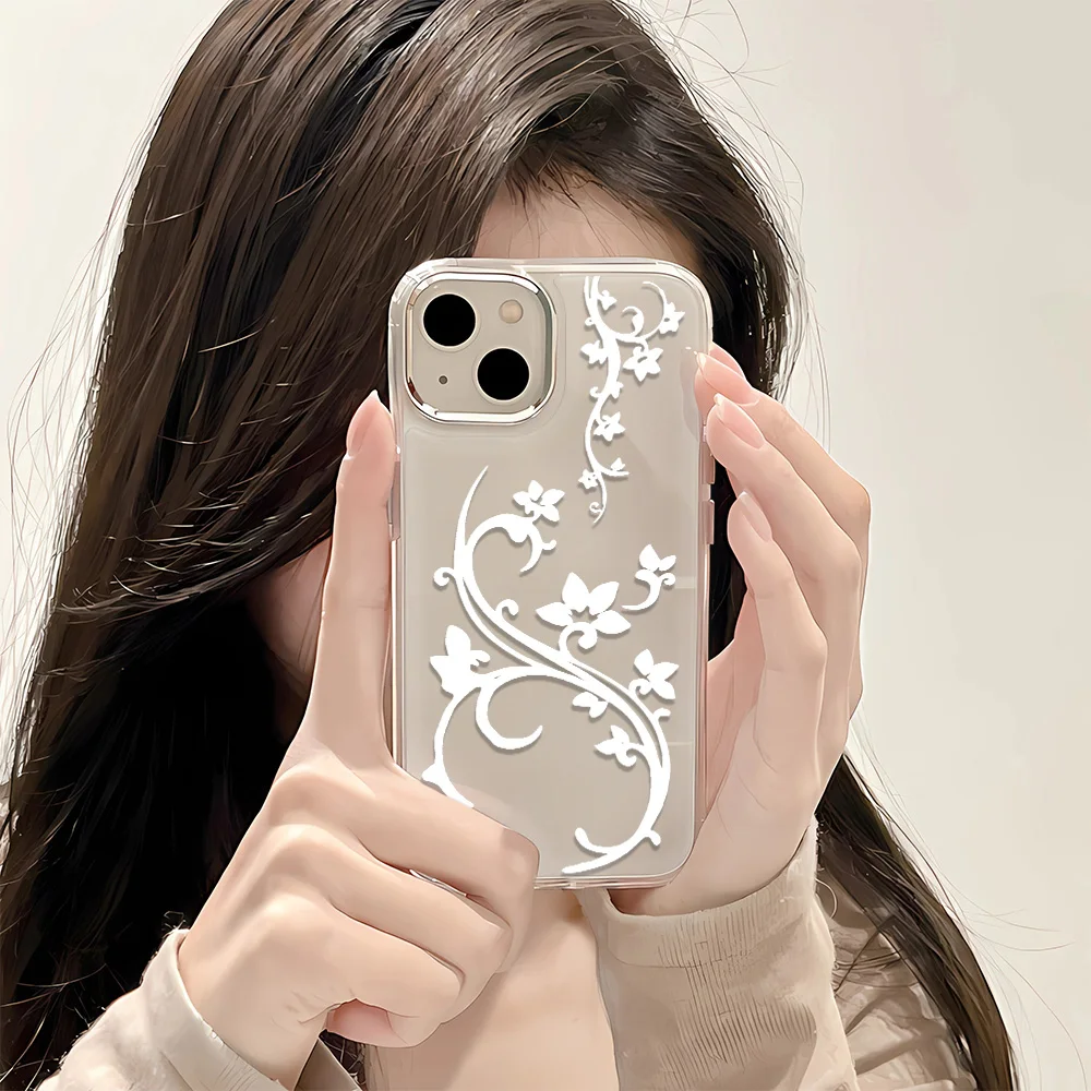 Elegant Black and Purple Vine Floral Phone Case - Shockproof and Stylish Y2K Design