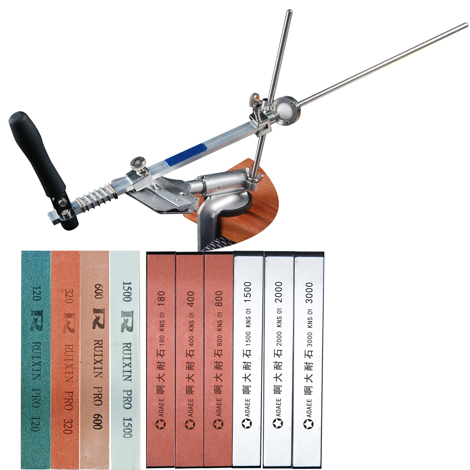 

Ruixin Pro RX008 fessional Stainless steel Fixed Angle Knife sharpener 360 Degree Flip fuction, 2" G clip Fixed