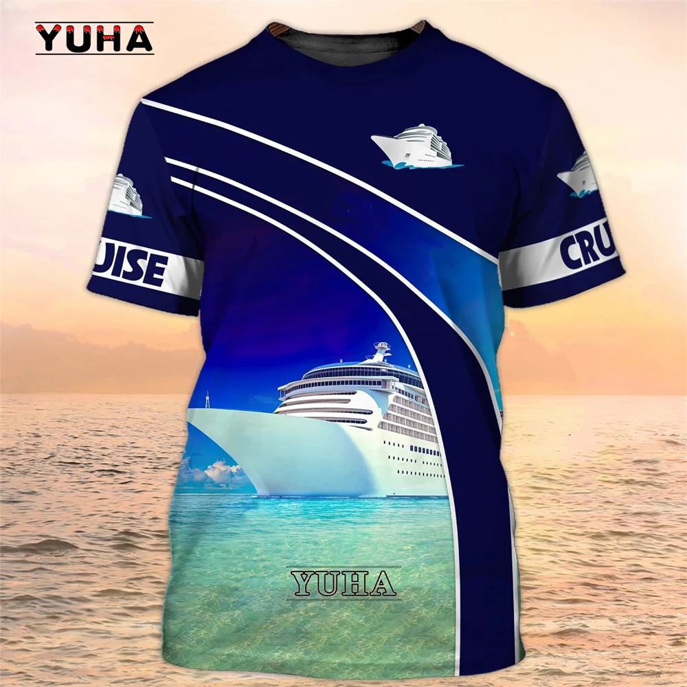 

Refreshing Summer Men's Clothing Outdoor Tourism Resort Landscape Pattern T-Shirt 3d Printed Round Neck Casual Short Sleeved Top