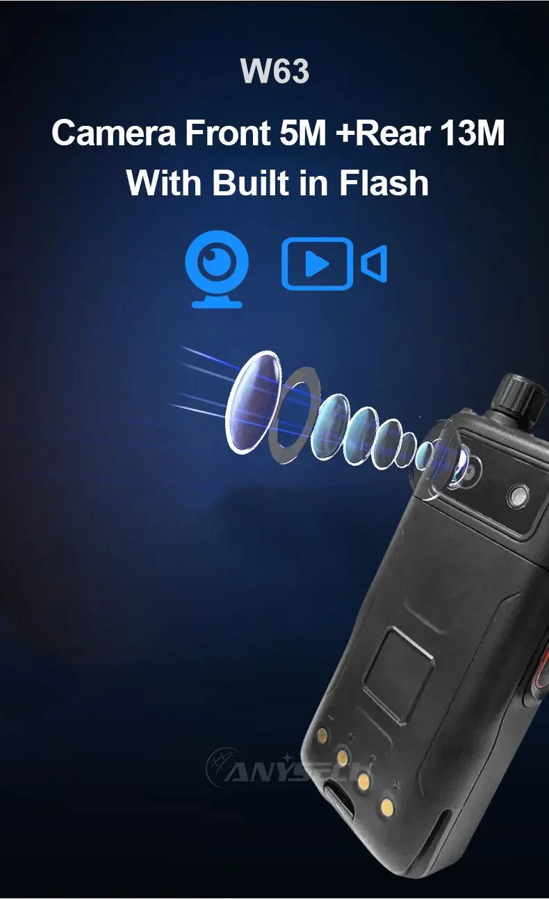 W63 IP68 Waterproof 4G Network Radio Android 9.0 NFC GPS POC Walkie Talkie Work