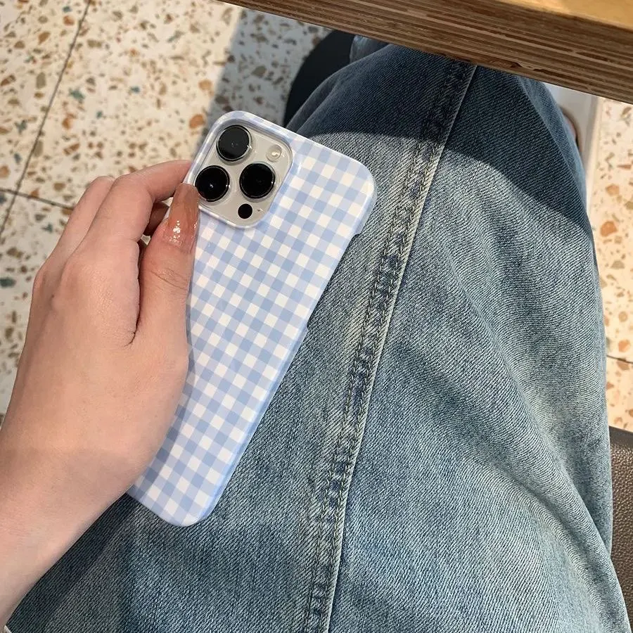 Coque de téléphone à rayures à carreaux, étui rigide pour IPhone Air Pro Max X XS XR XSMax 7 8 Plus