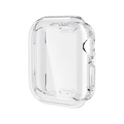Full Coverage Soft TPU Screen Protective Case for Apple Watch - Bumper Shell Accessory (Transparent)