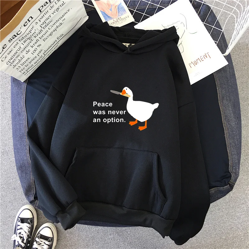 

Peace never has an option cartoon printed men's and women's tops Creative summer hoodie fashion new sweatshirt couple clothing