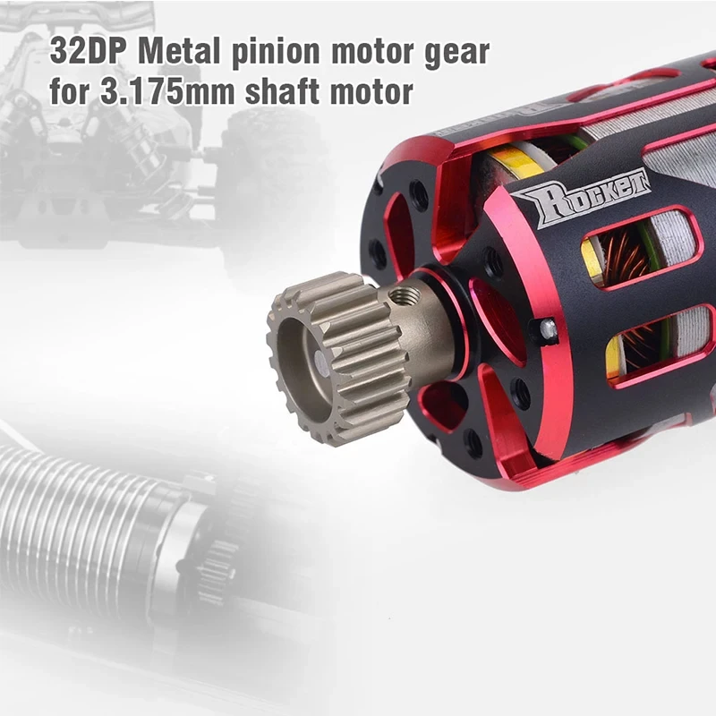 32P 3.175mm 12T 13T 14T 15T 16T 17T 18T 19T 20T 7075 알루미늄 합금 금속 피니언 모터 기어 1/10 RC 모델 자동차 모터