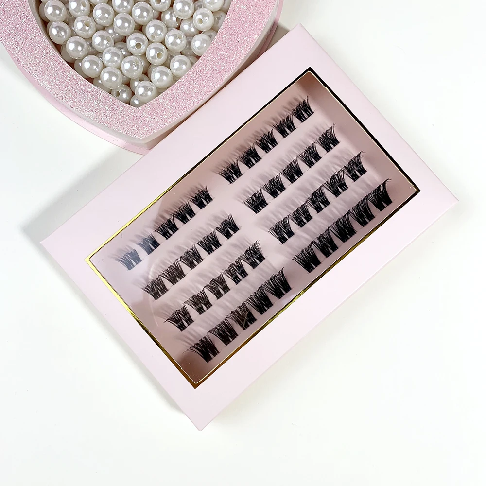 

1 Pack 10-16mm DIY Eyelash Extension Kit at Home, 40 Pcs Individual Lashes Natural Lash Clusters D Curl Wispy Lashes