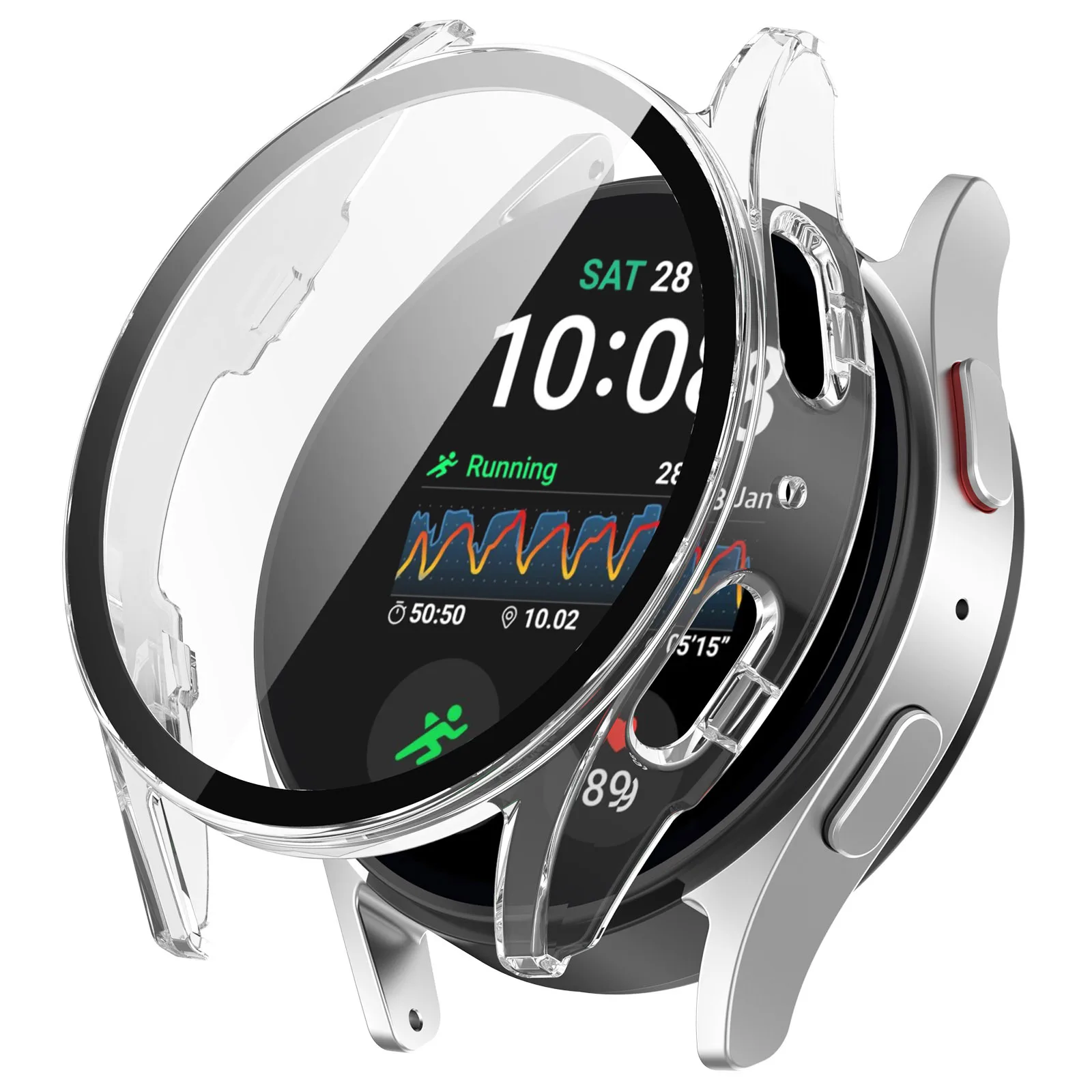Glass+PC Case for Samsung Galaxy Watch 7 6 5 4 44mm 40mm - Installation Guide