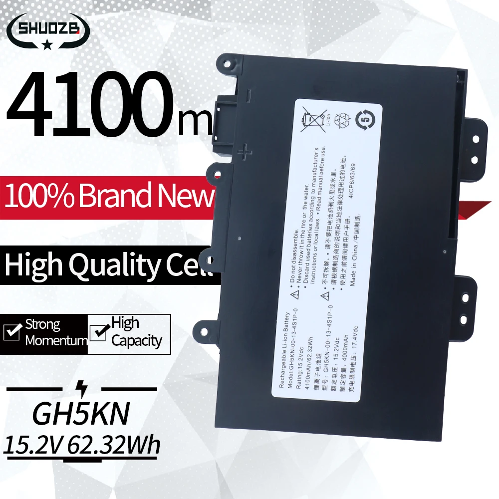 Nuova Batteria Per Laptop Gh5Kn-00-13-4S1P-0 Per Getac Mechrevo Deep Sea Ghost Z1 Gh5Kn-03-14-4S1P-0 15.2V 62.32Wh 4100Mah Shuozb