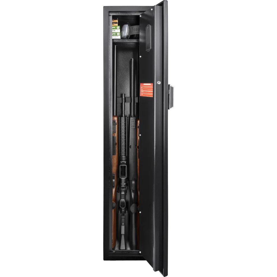 Biometric Keypad Rifle Safe with Storage Space