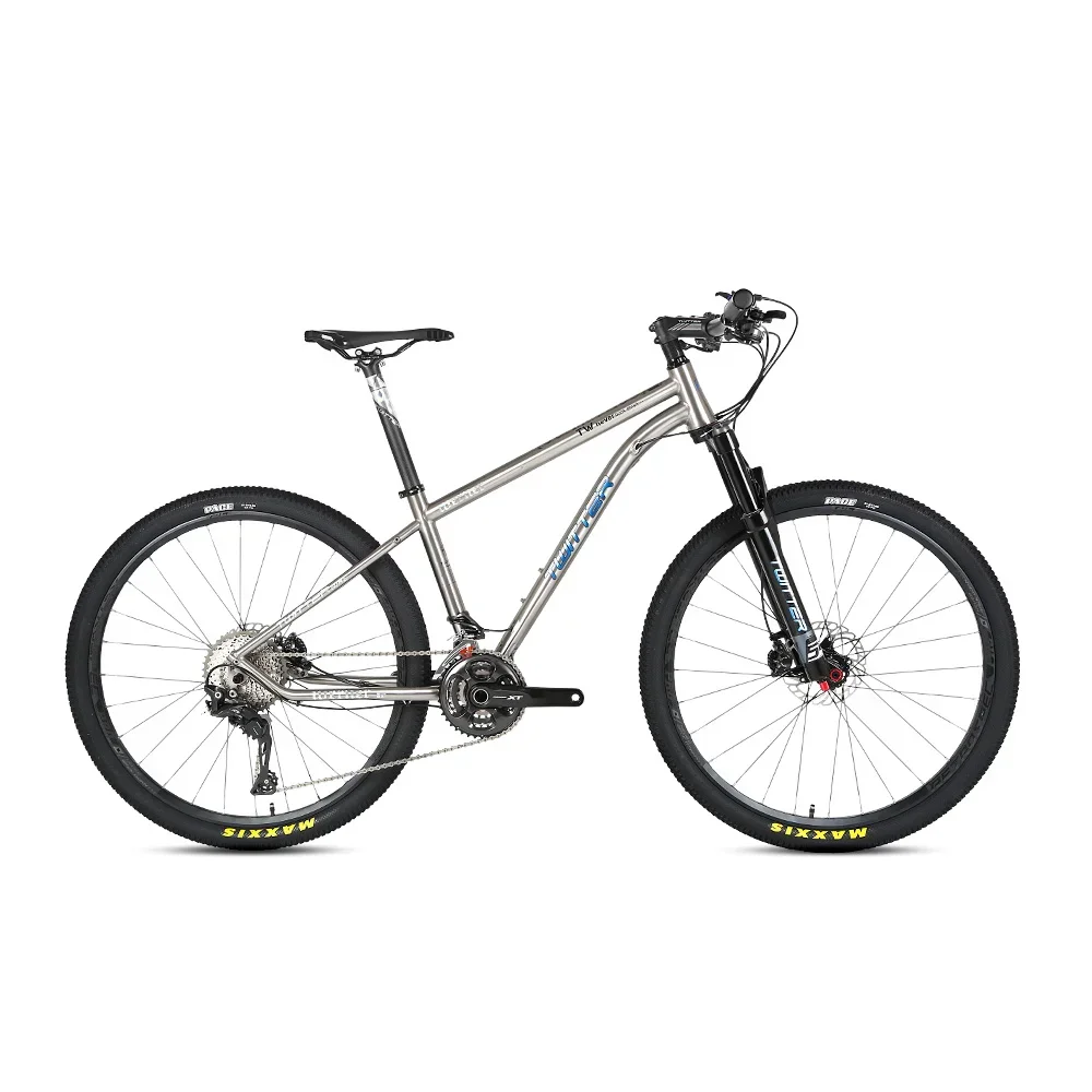 

TWITTER New 27.5/29inch High Strength MTB Titanium Alloy Mountain Bike XT/M8100-24S Hydraulic Disc Brake Air Suspension bycicle