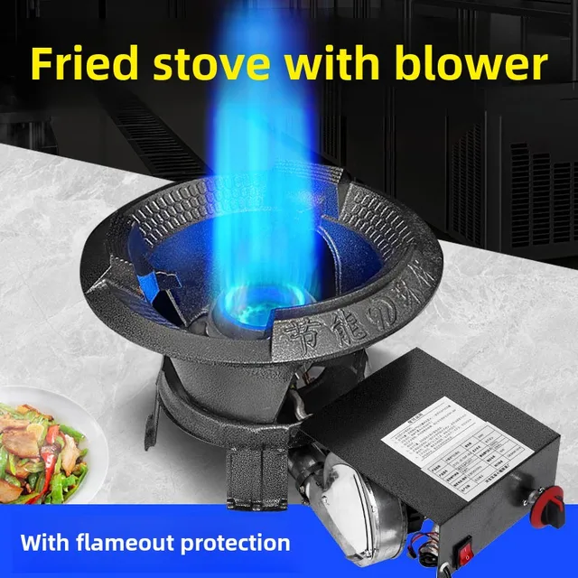 Commercial Fierce Fire Stove with Blower Flameout Protection Device Liquefied Gas Desktop Single Stove Home Natural Gas Cooktop