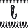 10Pcs Black Wall Mounted Small Hooks with Screws for Hanging Coat Bag Robe Towels Keys Kitchen Bathroom Rack Accessories 2