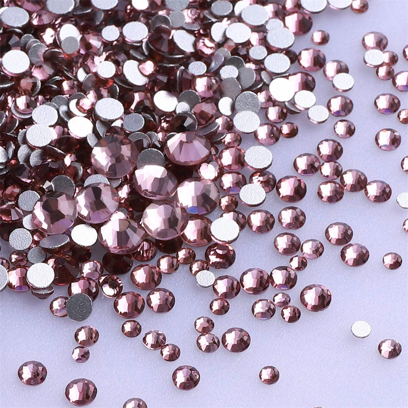 Description Picture 2 of item1440Pcs Mix Size Round Glass Flatback Rhinestone Glitter Yellow Glue On Stones Red Non Hot Fix Rhinestones for DIY Nail Art