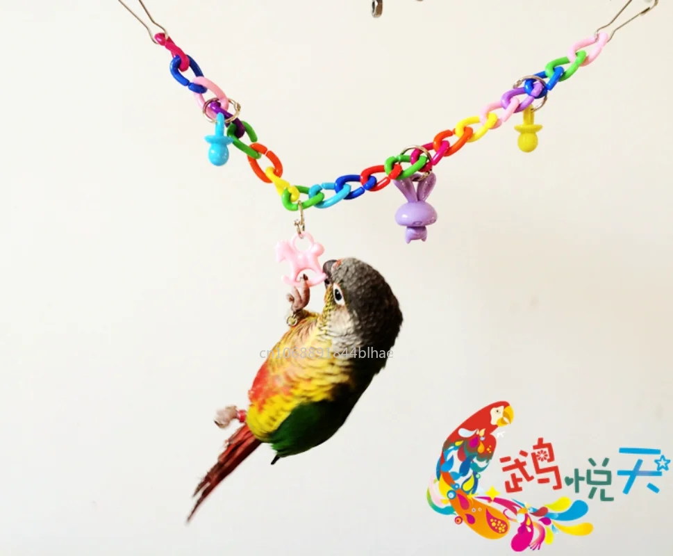 Parrot Toy Bird Toy Bird Swing Toy Bird Cage Accessories Pet Supplies Toy Parrot Toys Colorful Acrylic Bridge Cage Bird Funny Hanging Accessories Swing Toys Chain Exercise