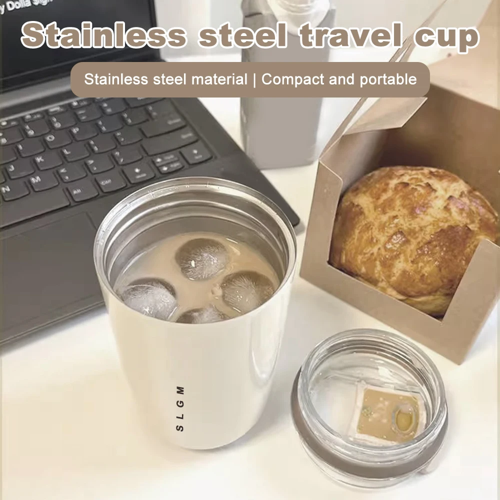 340ml Stainless Steel Thermos Cup Coffee Cup Vacuum Insulated Hot Cold Drink Tumbler Portable Milk Mug Drinking Flask for Travel