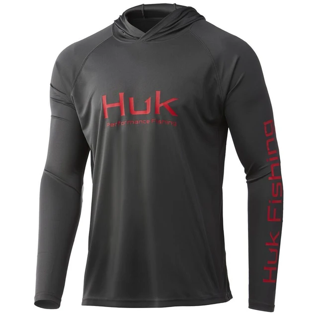 HUK hooded Fishing Shirts Long Sleeve Uv Protection Man Outdoor Summer  Camouflage Moisture Wicking Jersey Fishing