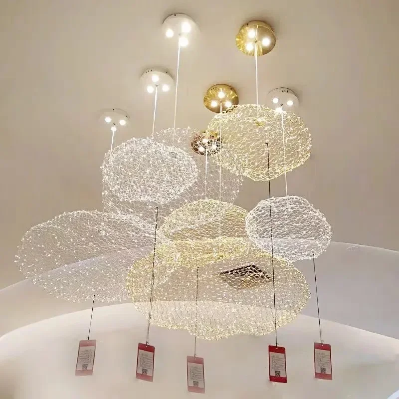 Modern Floating Cloud Pendant Lights Hotel Restaurant Industrial Chandelier for Office Bar Lamp Design Suspended Light Luminaire 5