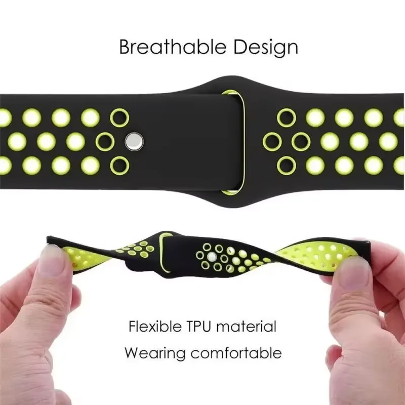 Two-Tone Silicone Breathable Sports Wristband Bracelet