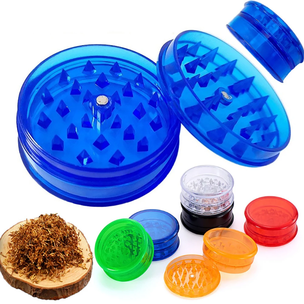 1/2/5Pcs 60mm 3 Layer Round Shape  Herb Grinder Tobacco Shredder Spice Mill Crusher Plastic Tobacco Grinder Smoking Accessories 2