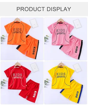 Children Summer Short Sleeve Football Basketball Suit Clothing Set Boy Girl Jersey Quick Drying Breathable Kids Sports Wear 2
