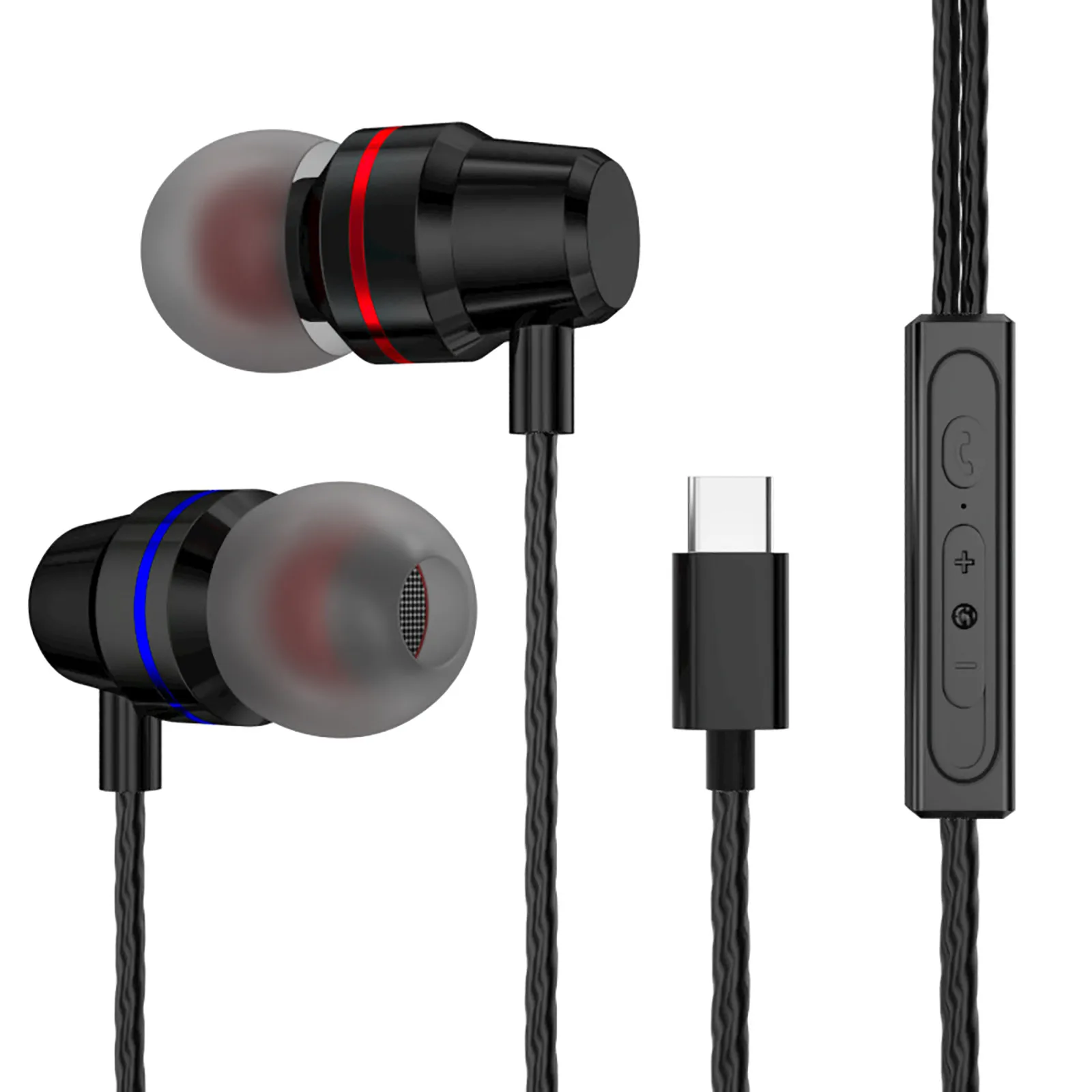 Type C Wired In Ear Earphones With Microphone Stereo Sports Gaming Earbuds For Laptop Smasung
