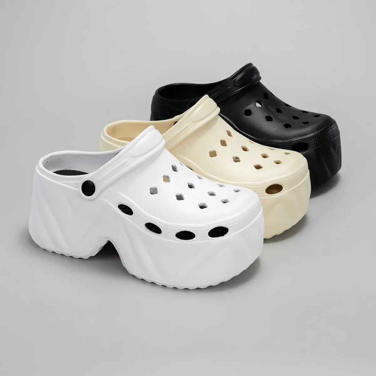 إيفا صنادل أرضية مكتنزة للنساء الصيف سميكة القاع قباقيب النعال امرأة مغلقة تو عدم الانزلاق أحذية الشاطئ للحديقة الشريحة