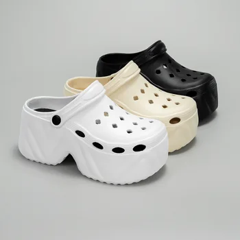 Eva Chunky Platform Sandals for Women Summer Thick Bottom Clogs Slippers Woman Closed Toe Non-Slip Beach Garden Shoes Slide 1