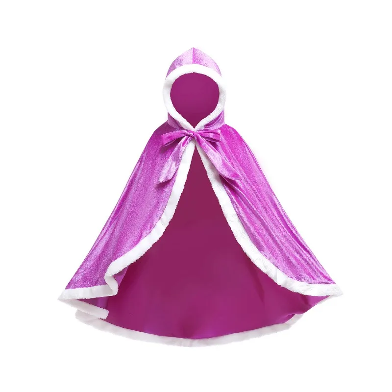 Four Color Princess Women's Clothing Autumn and Winter with Velvet Hooded Costume Halloween Princess Role-playing Costume Shawl