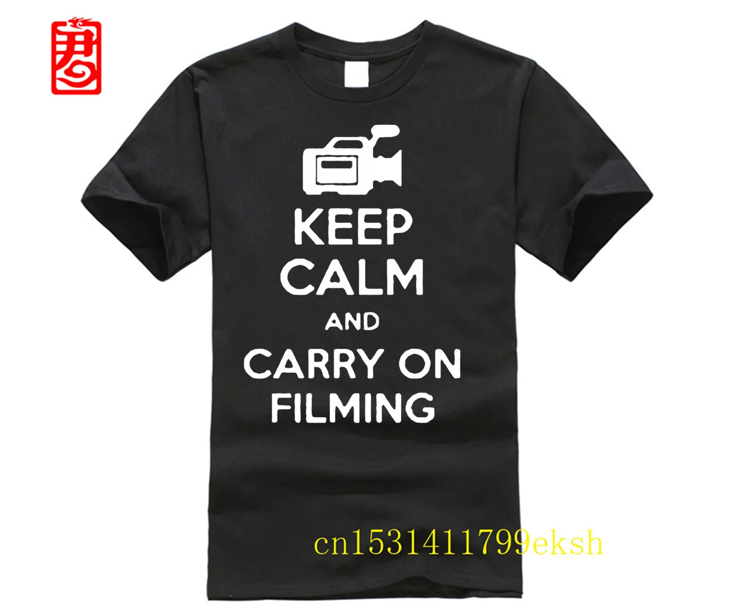 Weelsgao Keep Calm And Carry On Film Director Cotton Maglietta Casual Da Uomo A Maniche Corte