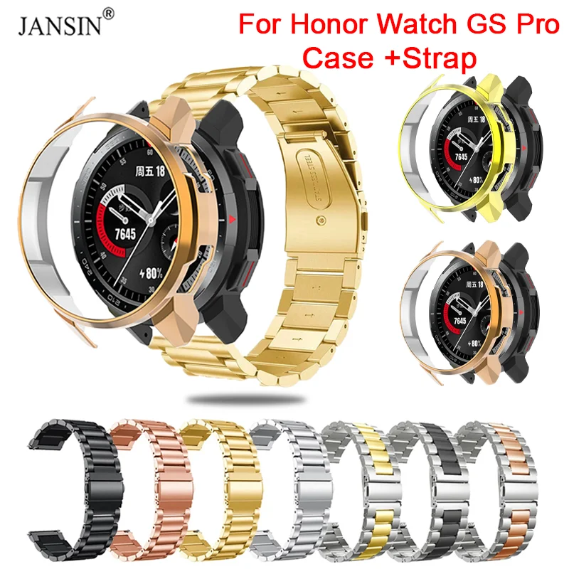 Stainless Steel Watchband with Protective PC Case and Strap