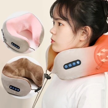 휴대용 전기 U자형 베개 목 마사지기, USB 충전, 목 어깨 보호대, 자궁 경부 편안한 마사지기, 야외 가정용 자동차