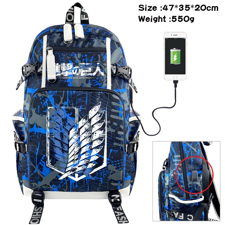 

Anime Attack on Titan Backpack Boys Girls Cartoon Schoolbag Laptop Rucksack Women Men Travel Backpack