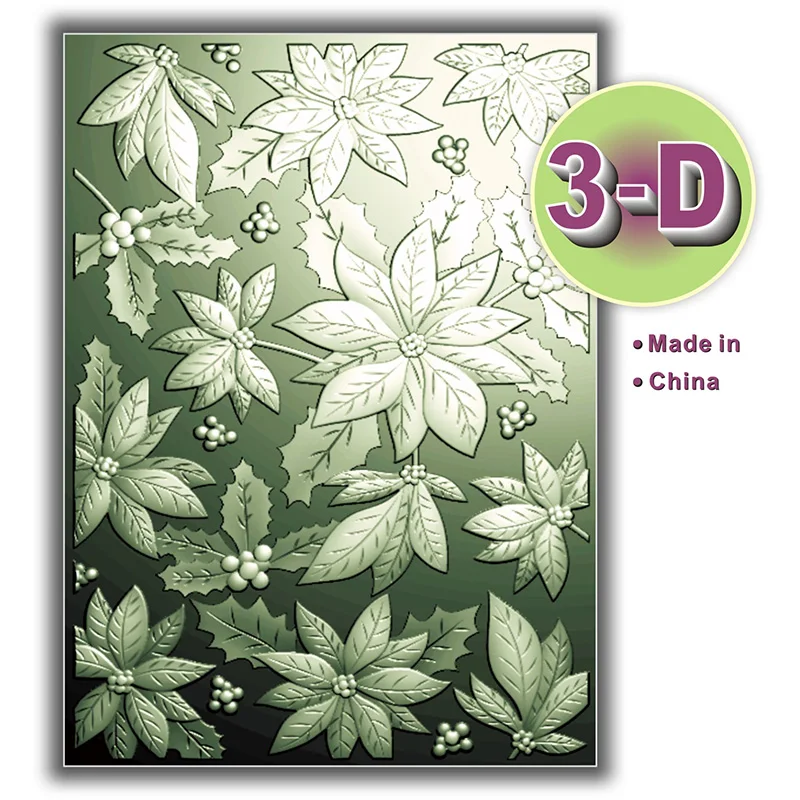 The Latest Playful Poinsettia -3d Embossed Folder And Mold Set For Handicrafts, Scrapbook Paper, Card Making, Decorative Product