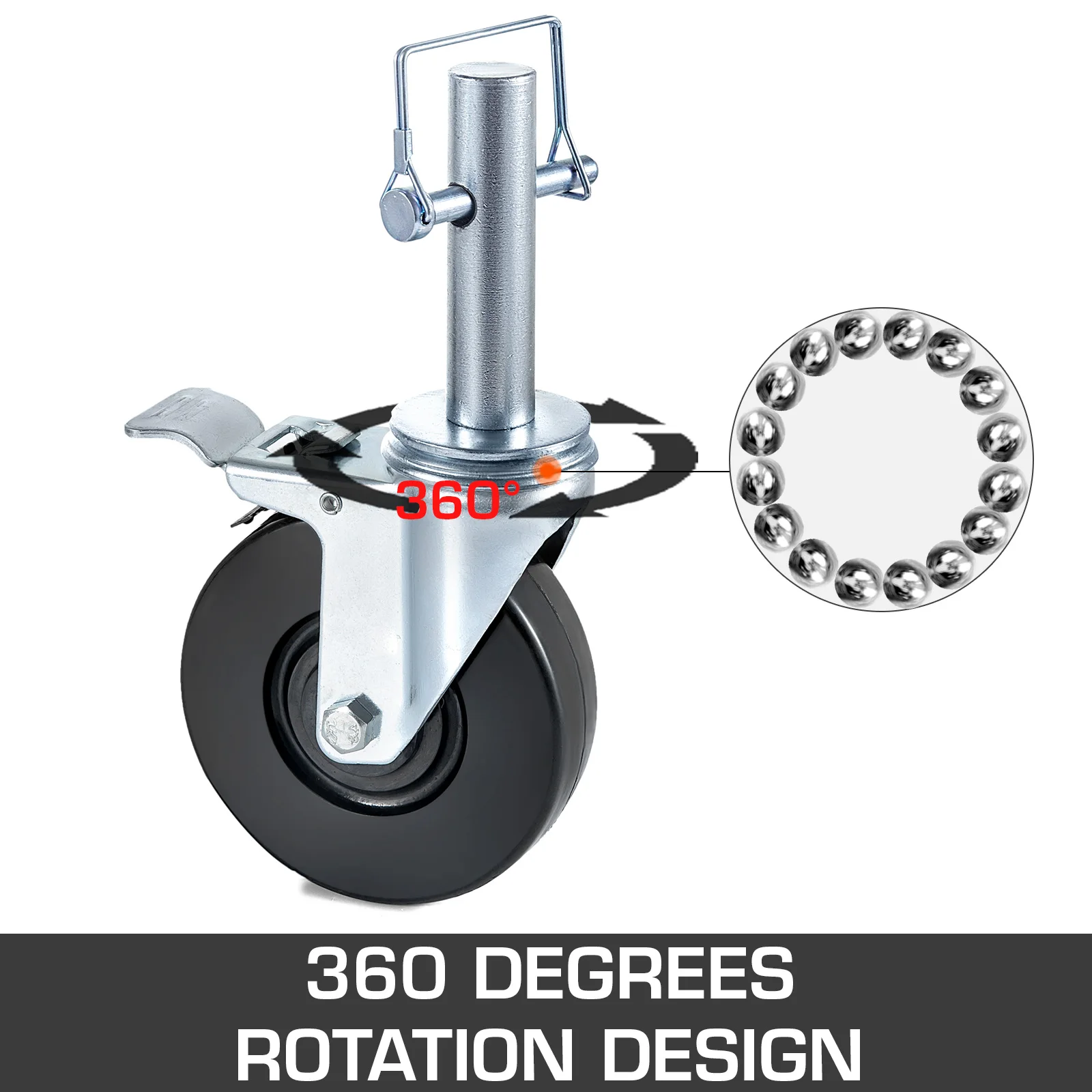 Rubber Swivel Caster Wheels with Dual Locking for Industrial Equipment