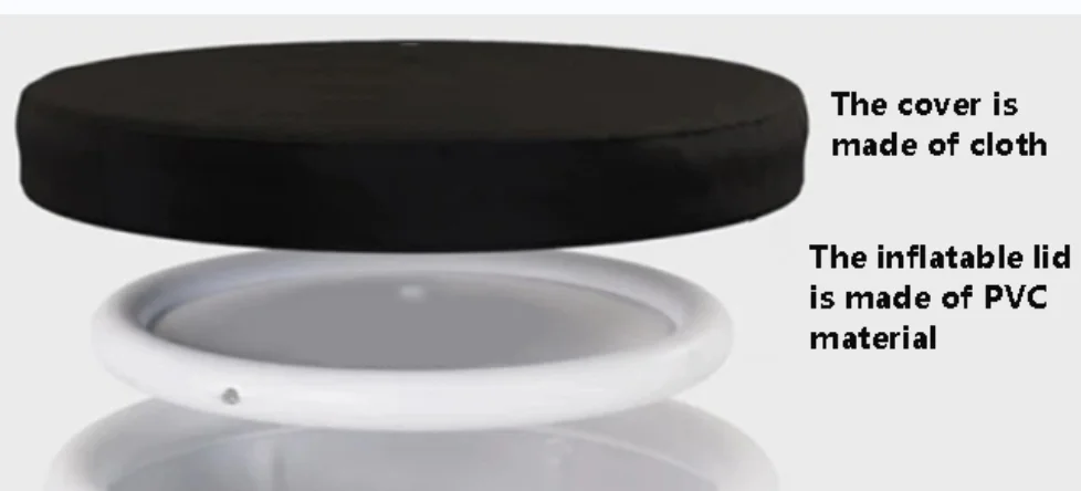 Black Bath Bucket Inflatable Cover and Dust Cover portable ice bath tub