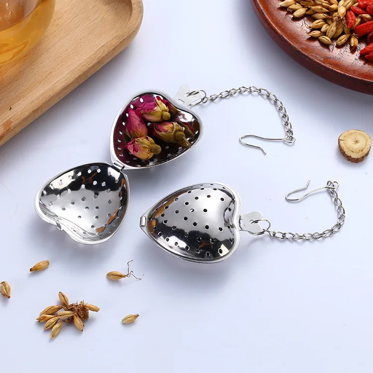 Description Picture 6 of itemTea Strainer Heart Shape Stainless Steel Tea Infuser Locking Spice Tea Ball Strainer Mesh Infuser Strainers Kitchen Accessories