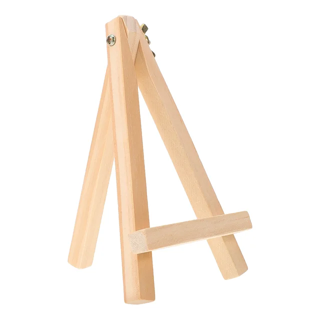 Small Easel Mini Portable Tabletop Wood Display for Paintings Matted Artwork Beginner Artists Studio Photo Triangle 6