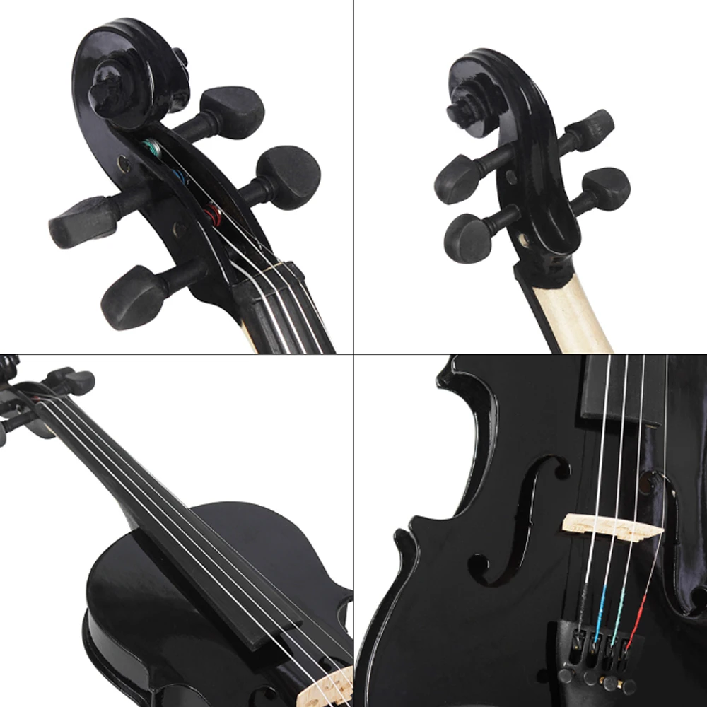 1 pc 4/4 Natural Acoustic Violin Retro Style Fiddle with Case & Bow Musical Instrument Accessories