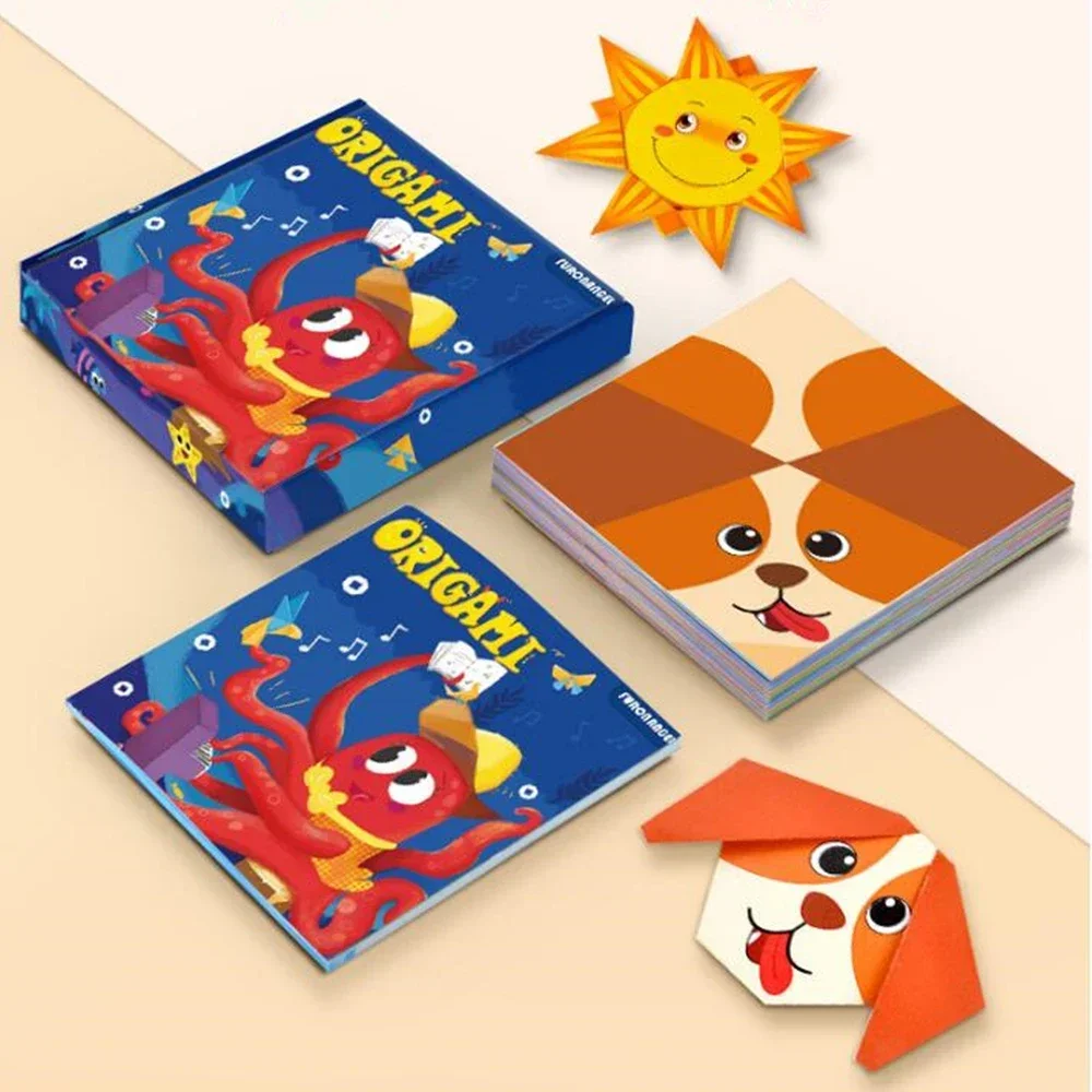 Montessori Toys Cartoon Animal Origami Paper 108 Pages Kids DIY Craft Toy, paper craft toys,craft toys