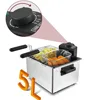 110V Stainless Steel Single Double Tank 5L Electric Deep Fryer Smokeless French Fries Chicken Frying Pot Grill Mini Hotpot Oven 2